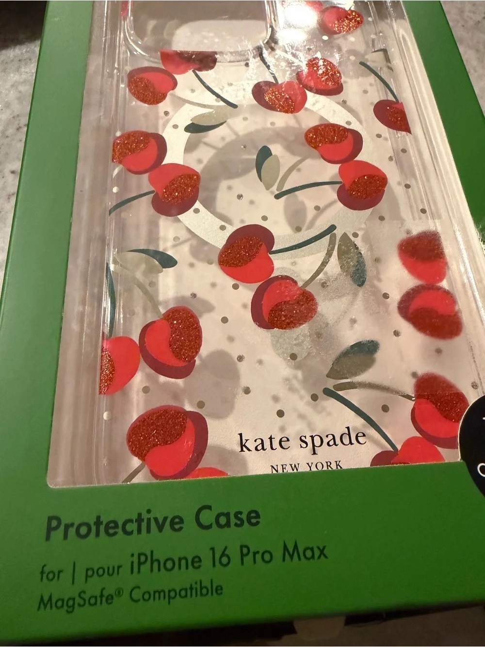 kate spade Clear Red Cherry iPhone 16 Pro Max Protective Case